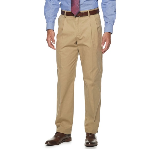 croft & barrow Other - Men's Croft & Barrow Relaxed-Fit Easy-Care Stretch Pleated Casual Pants 40x32